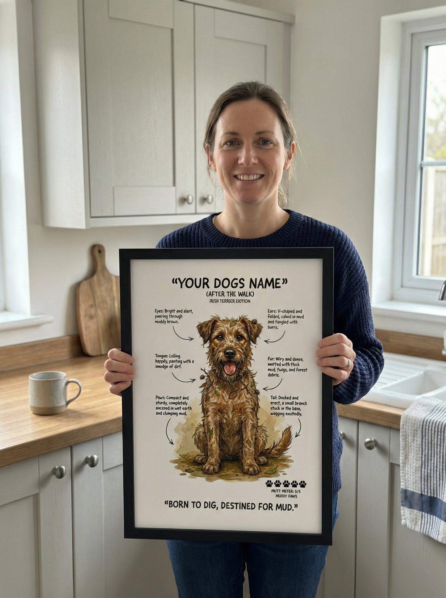 Irish Terrier - "After The Walk" Personalised Print