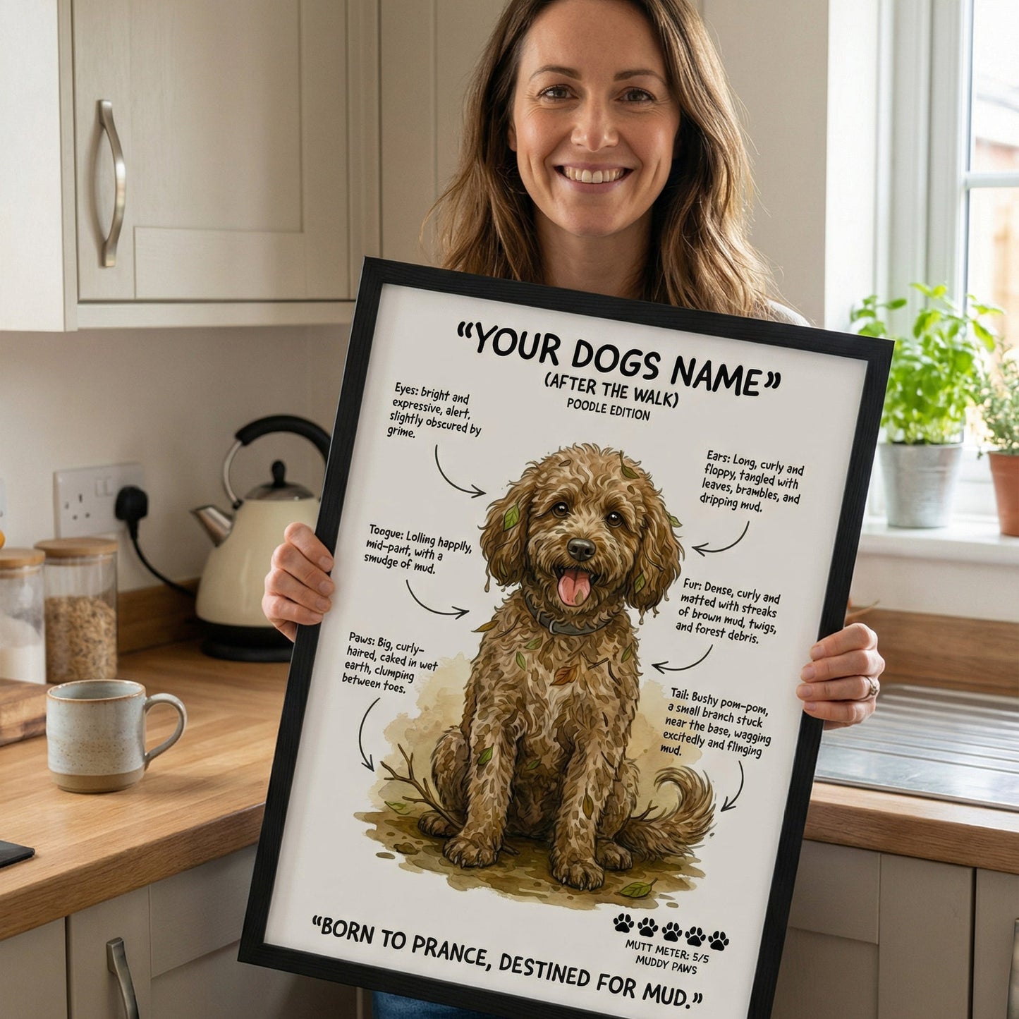 Poodle - "After The Walk" Personalised Print