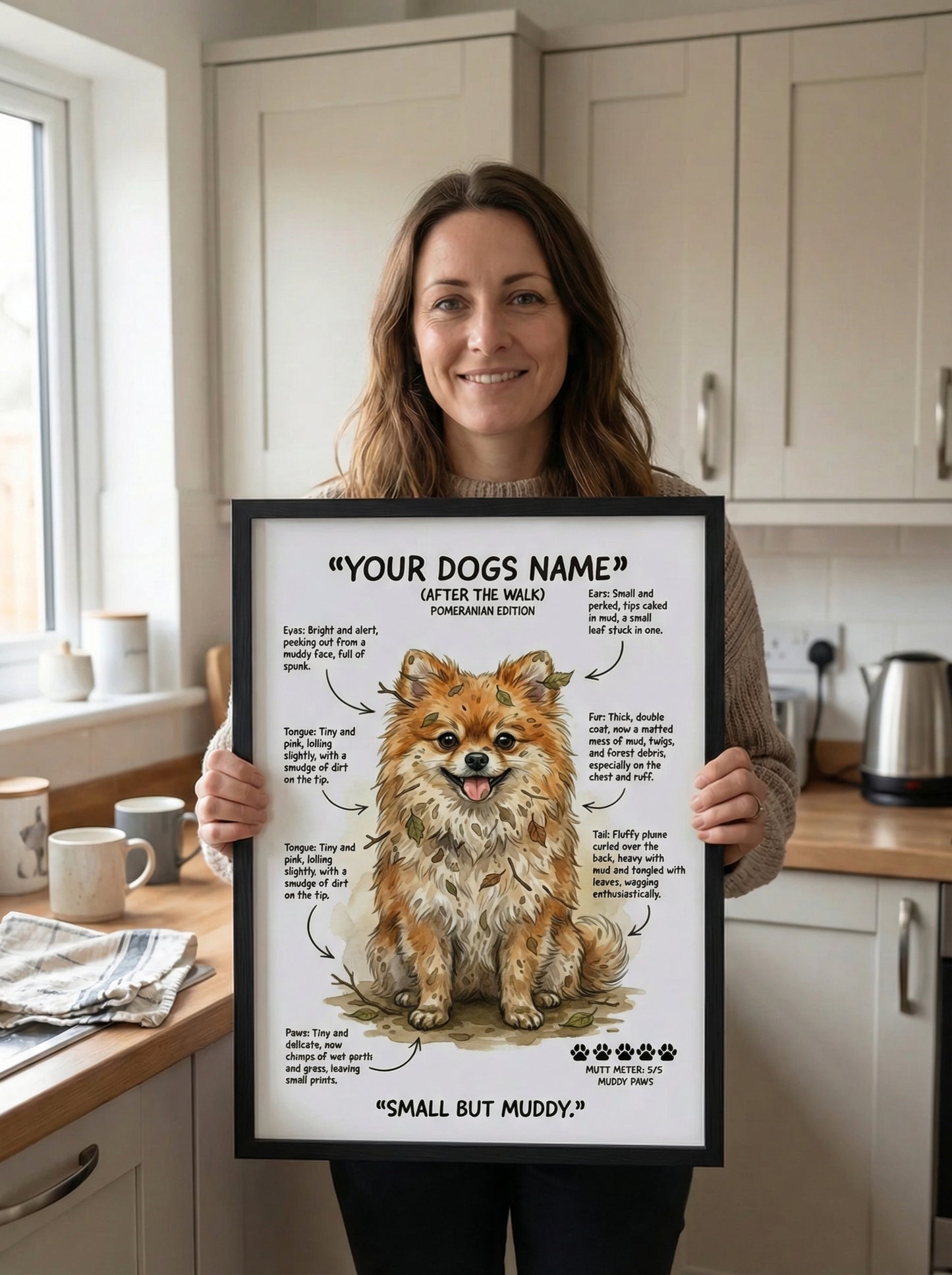 Pomeranian - "After The Walk" Personalised Print