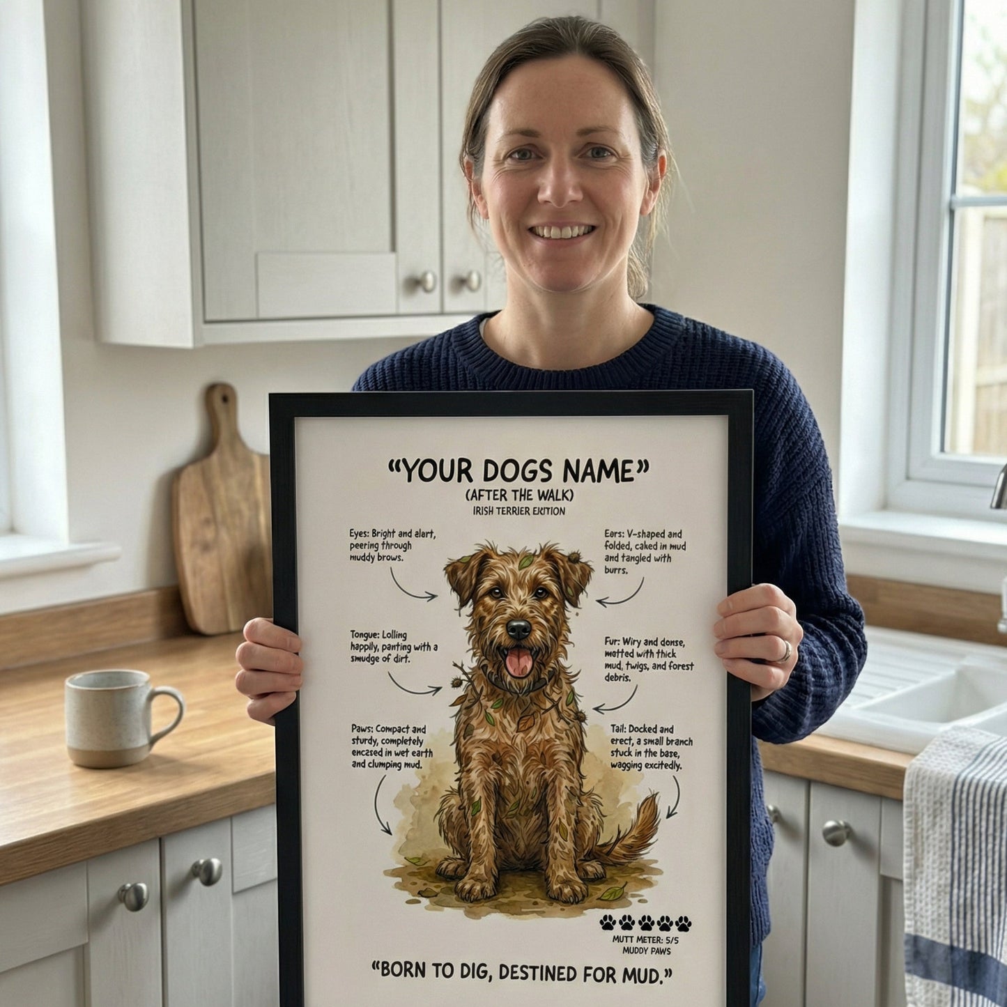 Irish Terrier - "After The Walk" Personalised Print