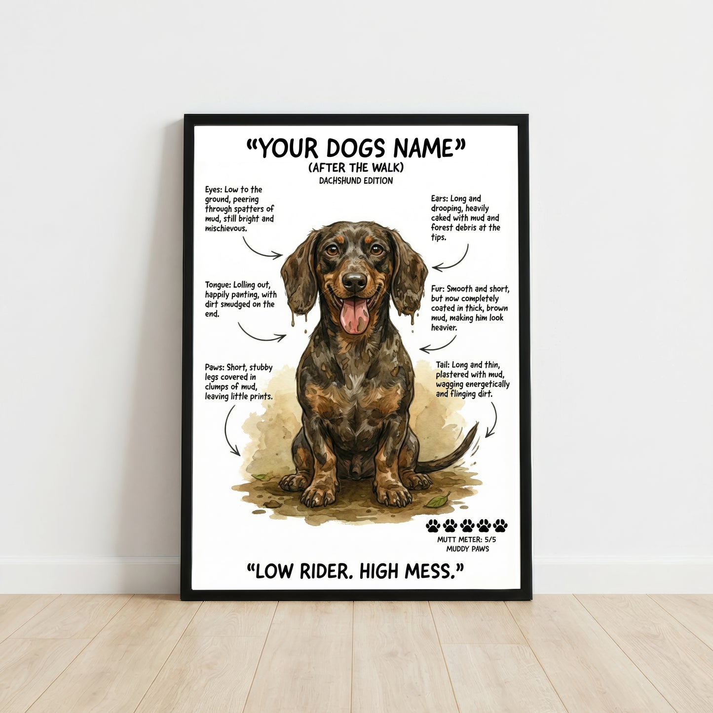 Dachshund  - "After The Walk" Personalised Print