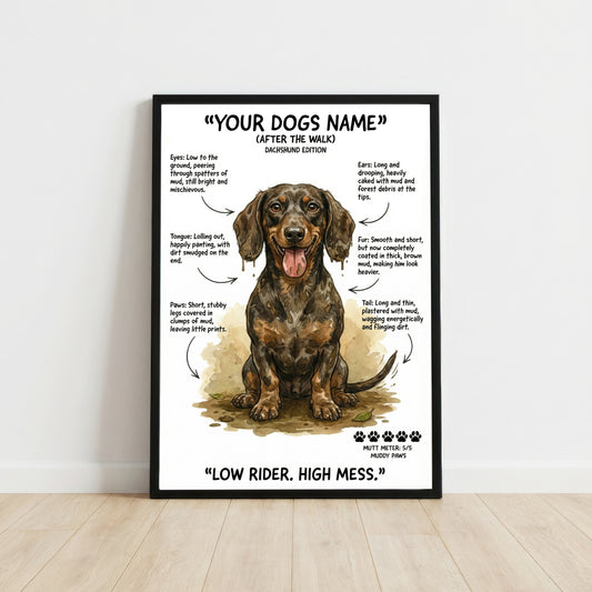 Dachshund  - "After The Walk" Personalised Print