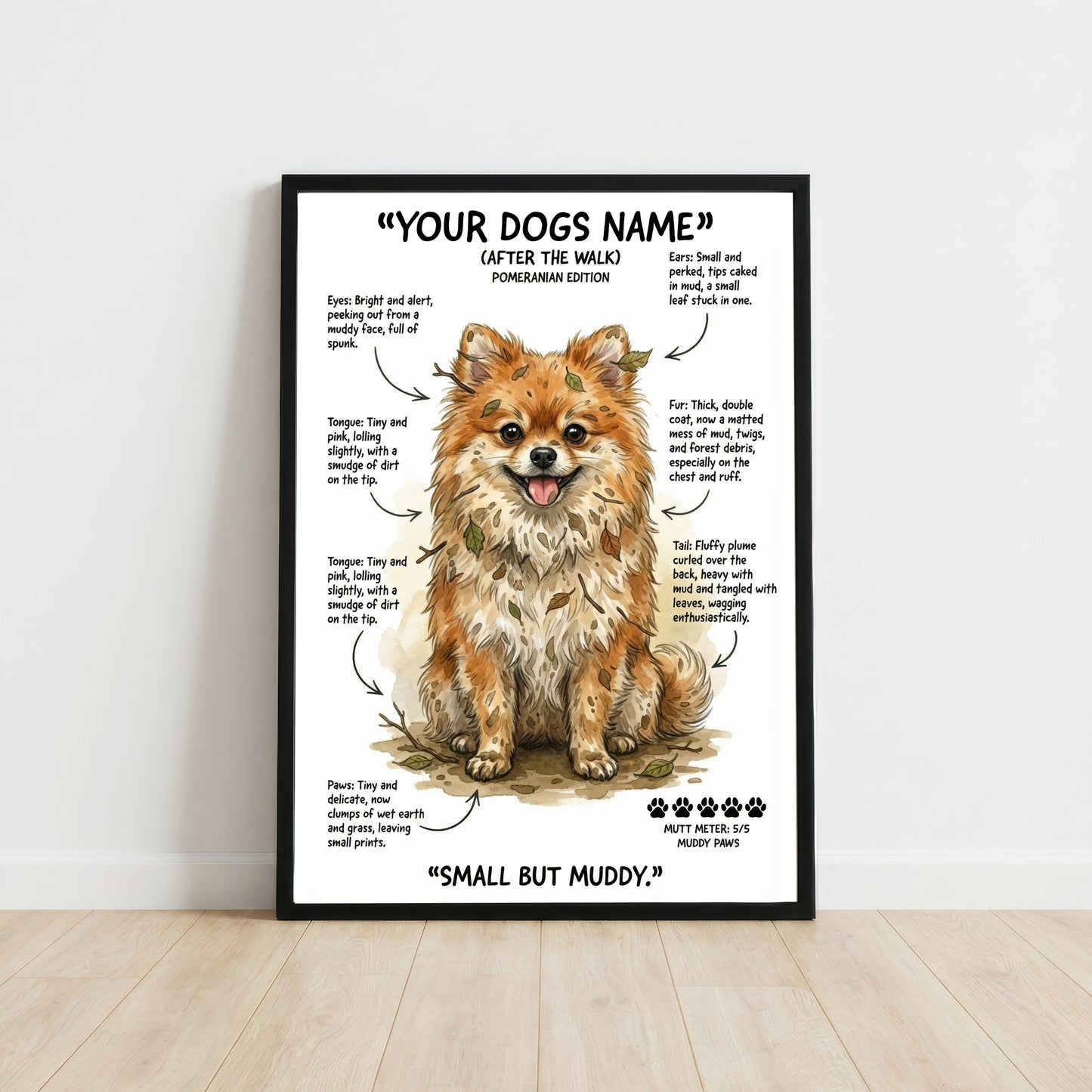 Pomeranian - "After The Walk" Personalised Print