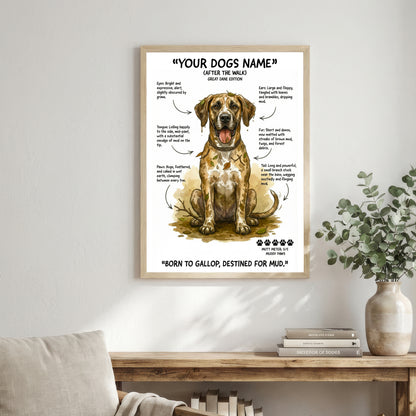 Great Dane - "After The Walk" Personalised Print