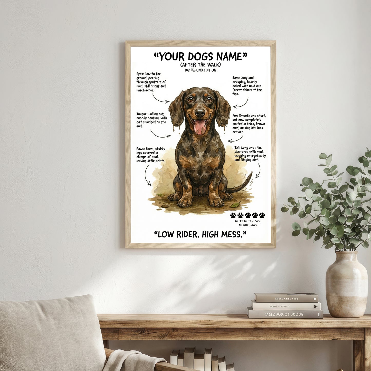 Dachshund  - "After The Walk" Personalised Print