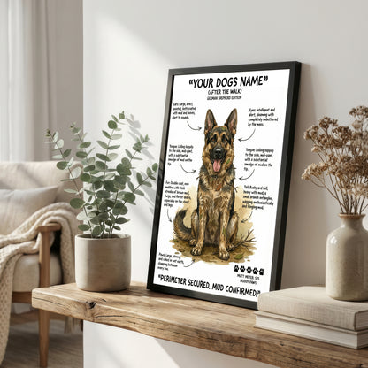 German Shepherd - "After The Walk" Personalised Print