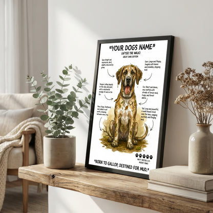 Great Dane - "After The Walk" Personalised Print