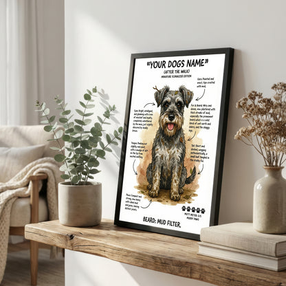 Miniature Schnauzer - "After The Walk" Personalised Print
