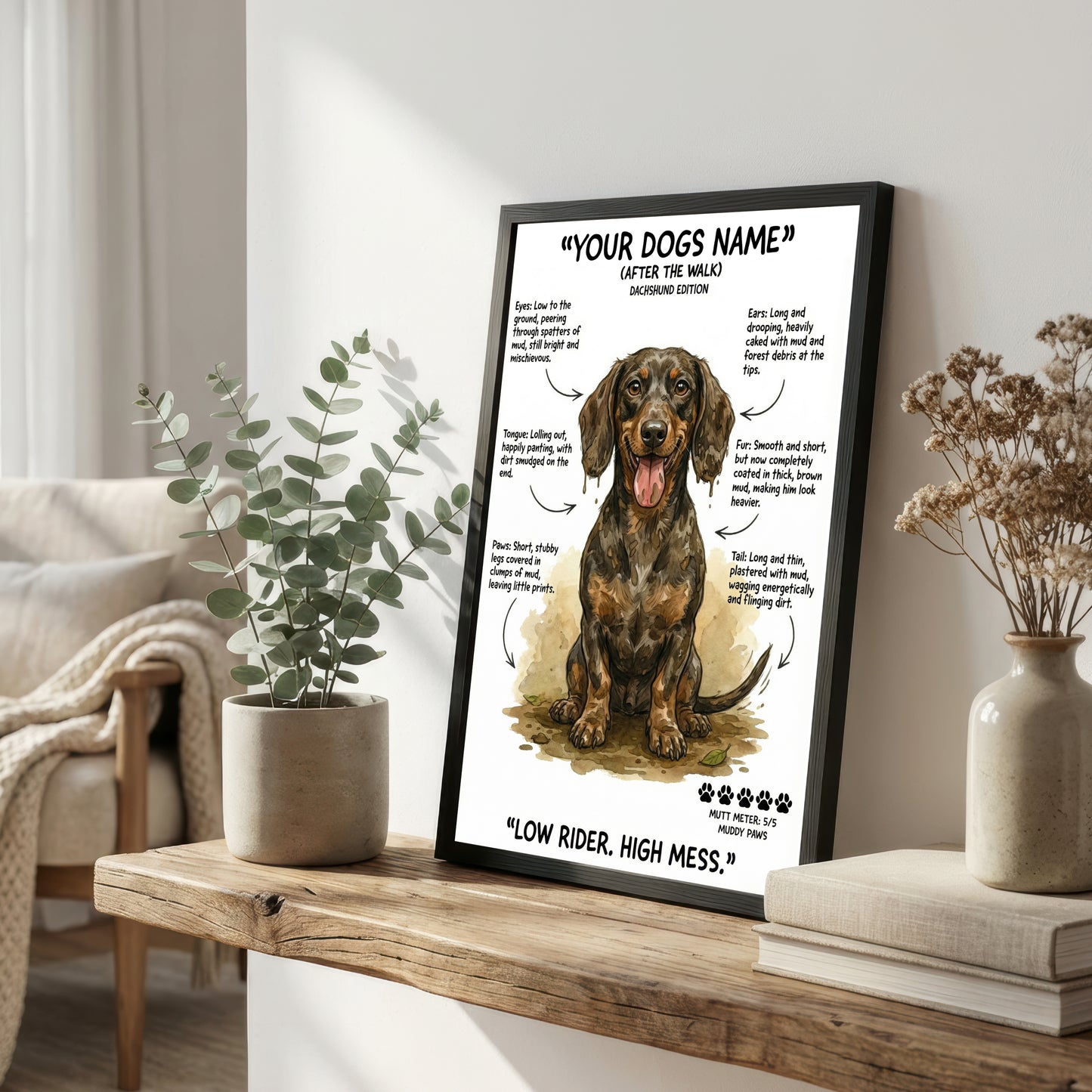 Dachshund  - "After The Walk" Personalised Print