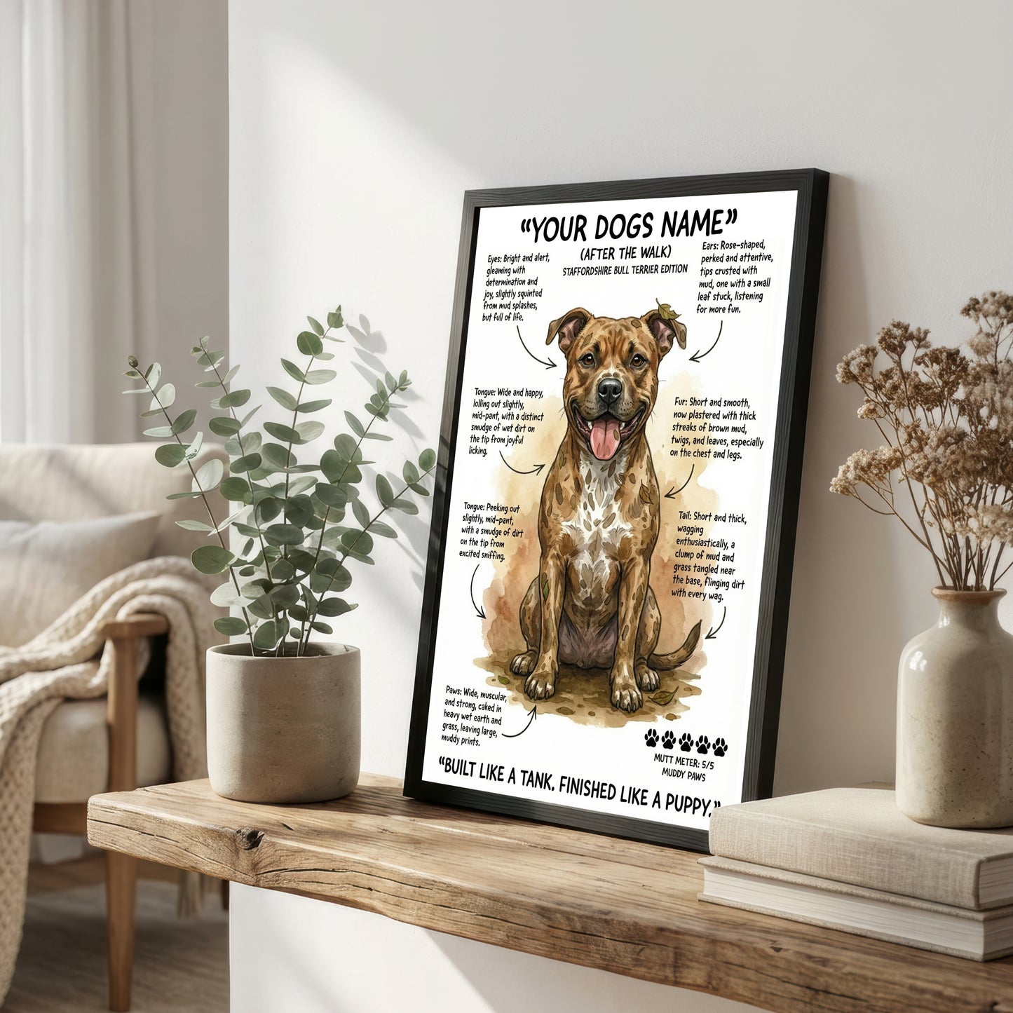 Staffordshire Bull Terrier - "After The Walk" Personalised Print