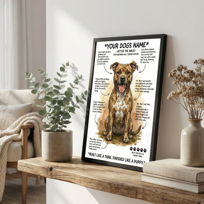 Staffordshire Bull Terrier - "After The Walk" Personalised Print