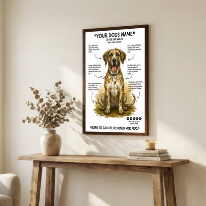 Great Dane - "After The Walk" Personalised Print