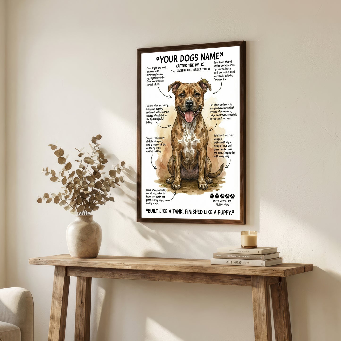 Staffordshire Bull Terrier - "After The Walk" Personalised Print