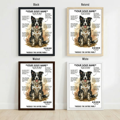 Border Collie - "After The Walk" Personalised Print