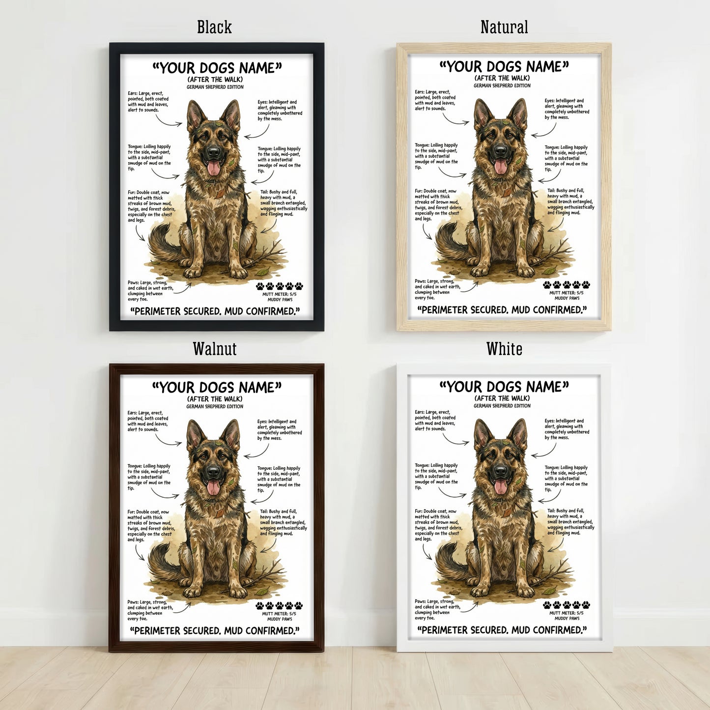 German Shepherd - "After The Walk" Personalised Print