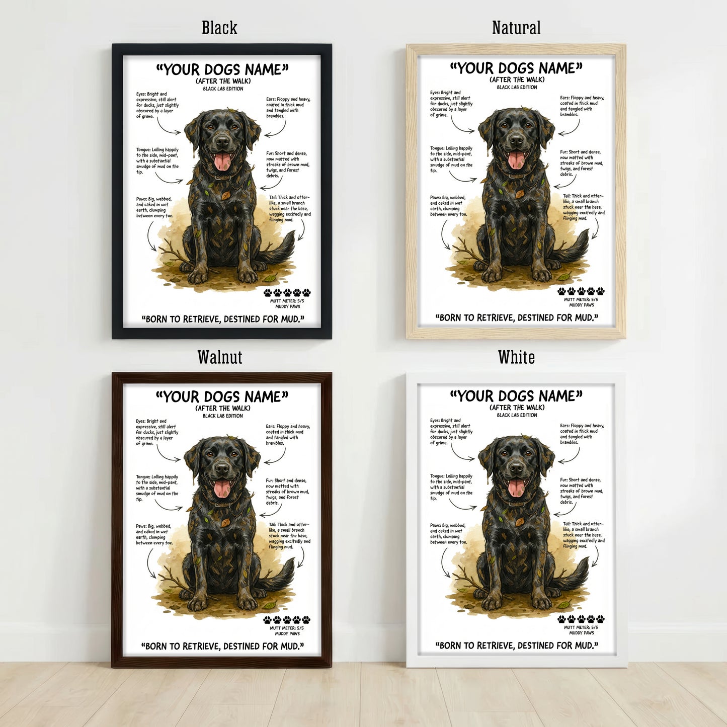 Black Labrador - "After The Walk" Personalised Print