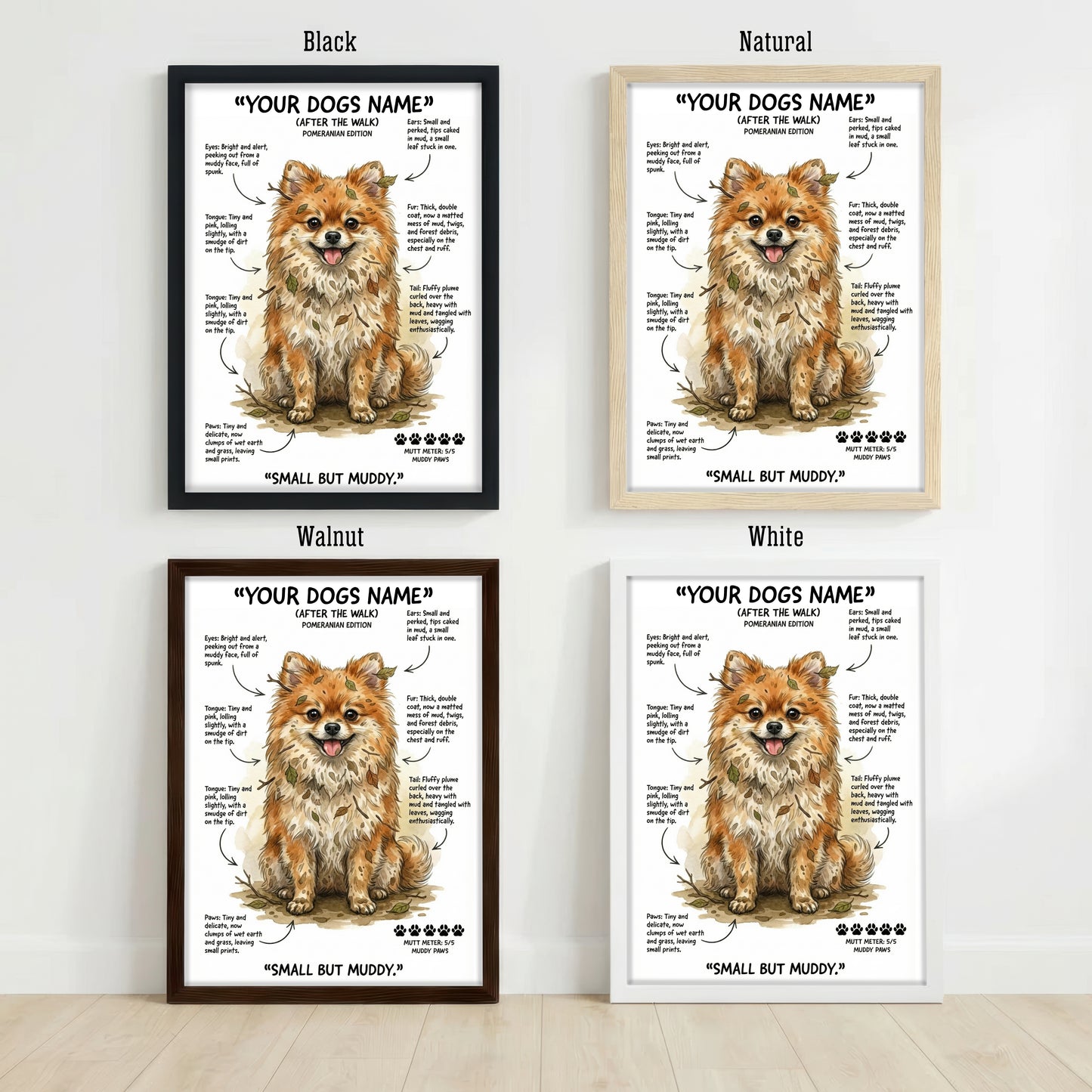 Pomeranian - "After The Walk" Personalised Print