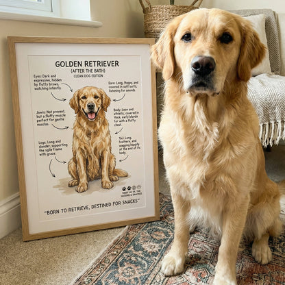 Golden Retriever - "After The Walk" Personalised Print