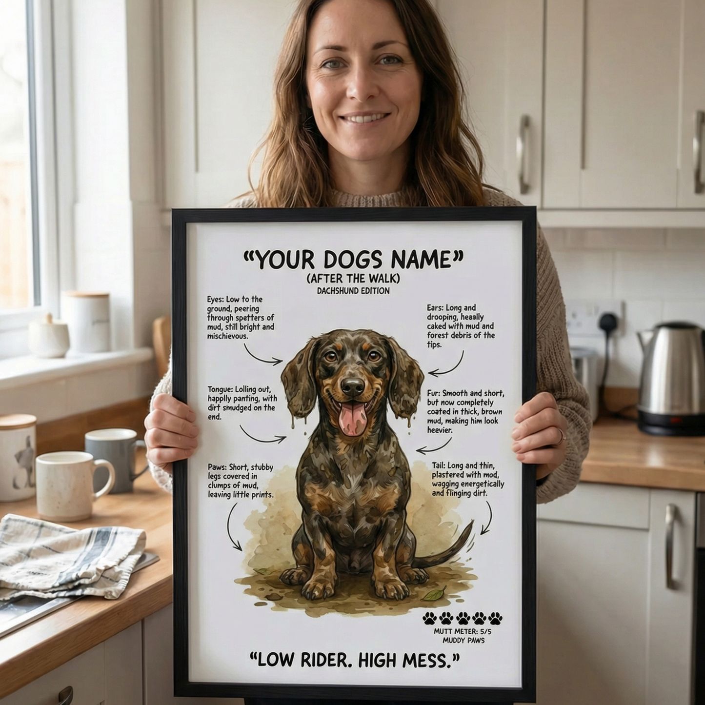 Dachshund  - "After The Walk" Personalised Print