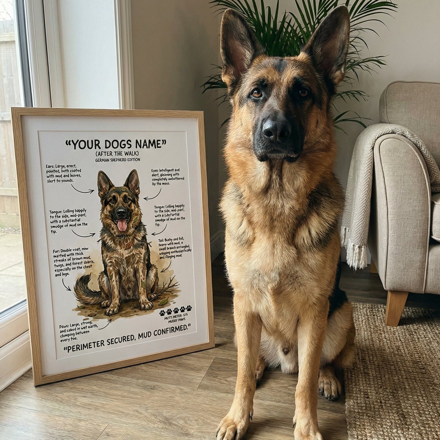 German Shepherd - "After The Walk" Personalised Print