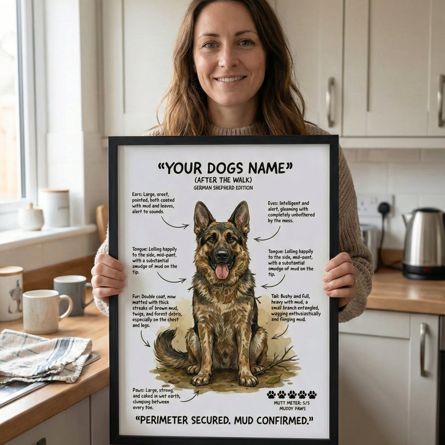 German Shepherd - "After The Walk" Personalised Print