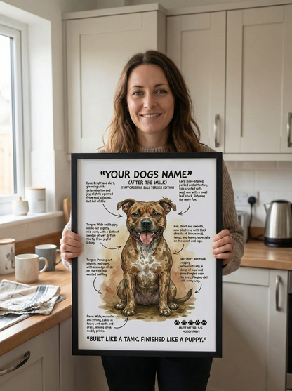 Staffordshire Bull Terrier - "After The Walk" Personalised Print