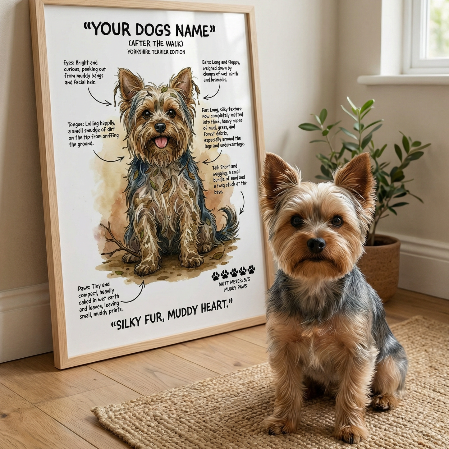 Yorkshire Terrier - "After The Walk" Personalised Print