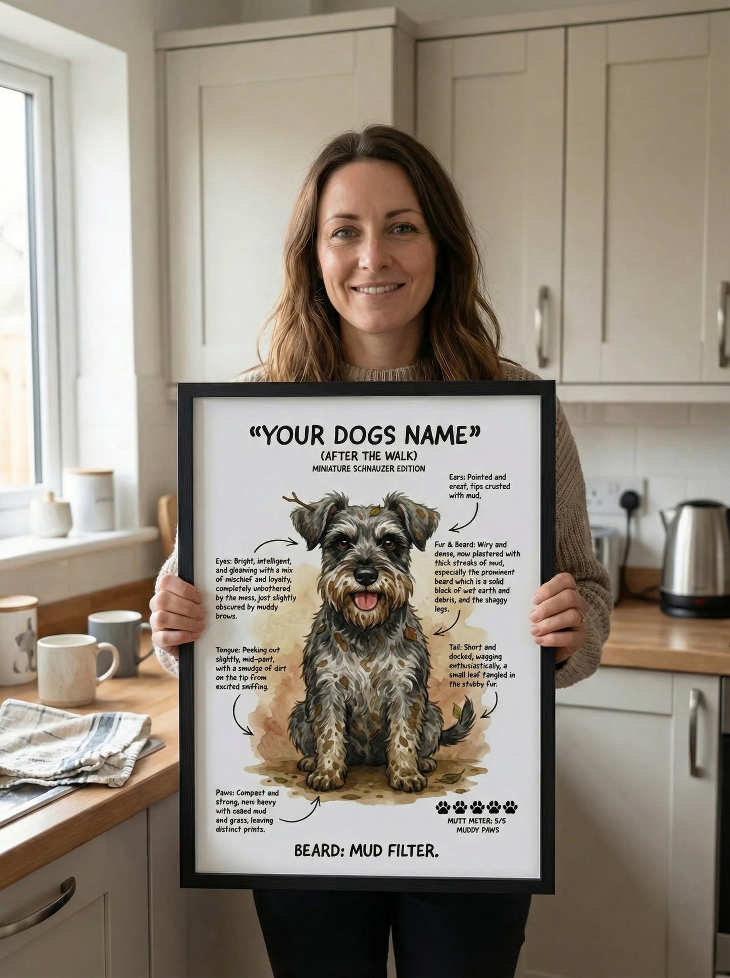 Miniature Schnauzer - "After The Walk" Personalised Print